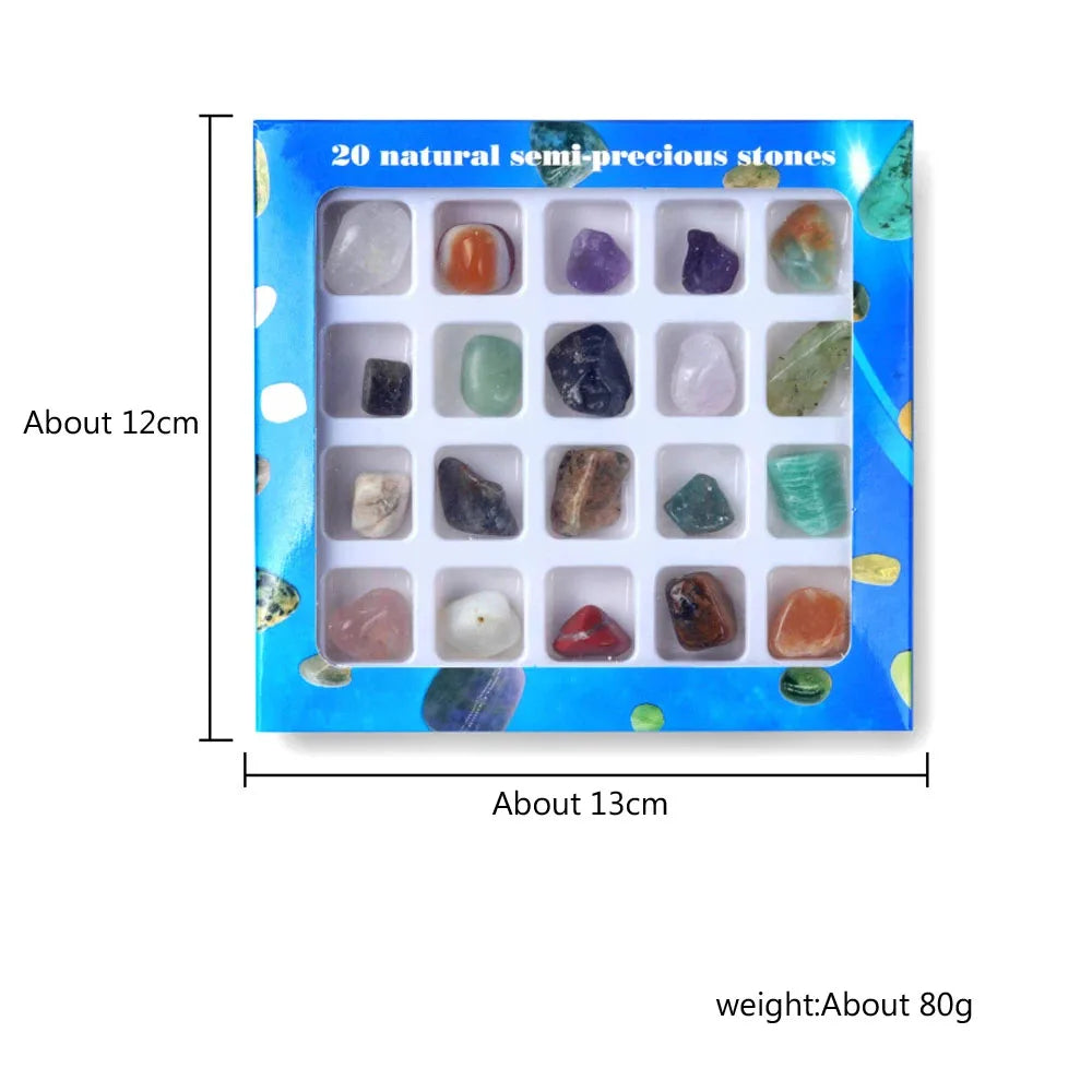 20-Piece Crystal Chakra Gemstone Set