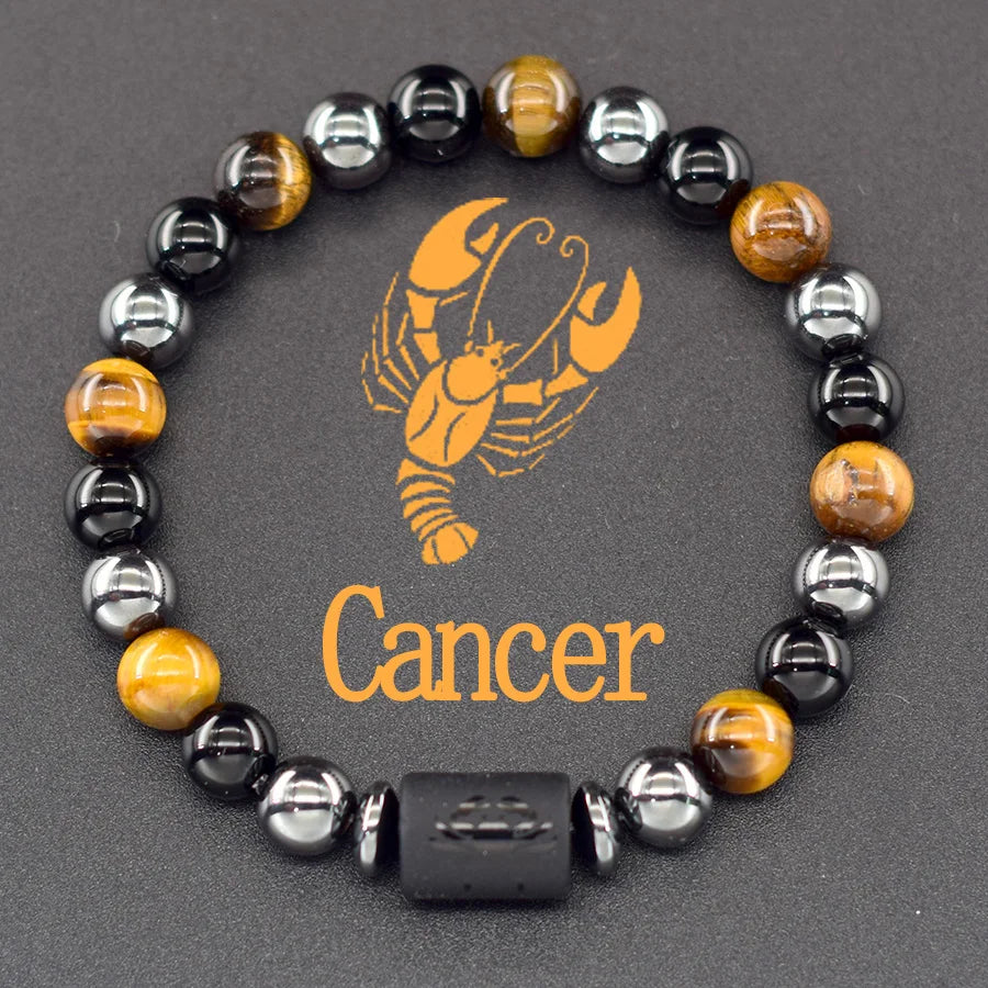 Zodiac Tiger Eye Hematite Bracelet