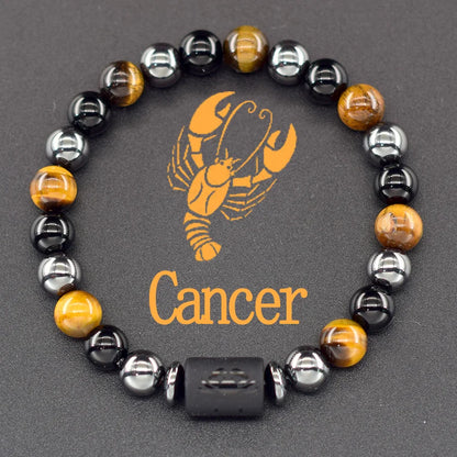 Zodiac Tiger Eye Hematite Bracelet