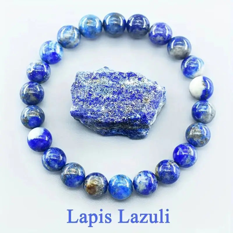 Blue Apatite Natural Stone Bead Bracelet