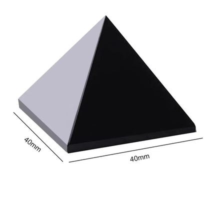 Natural Obsidian Pyramid Reiki Stone