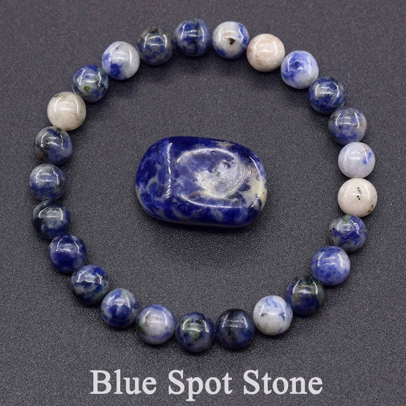 Natural Lapis Lazuli Beaded Elastic Bracelet