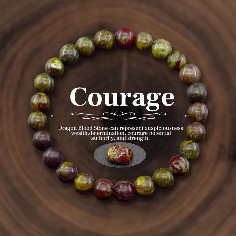 Natural Stone 8mm Beaded Elastic Bracelet
