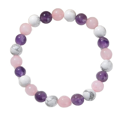 Natural Stone 8mm Beaded Elastic Bracelet