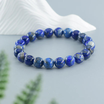 Natural Lapis Lazuli Beaded Elastic Bracelet