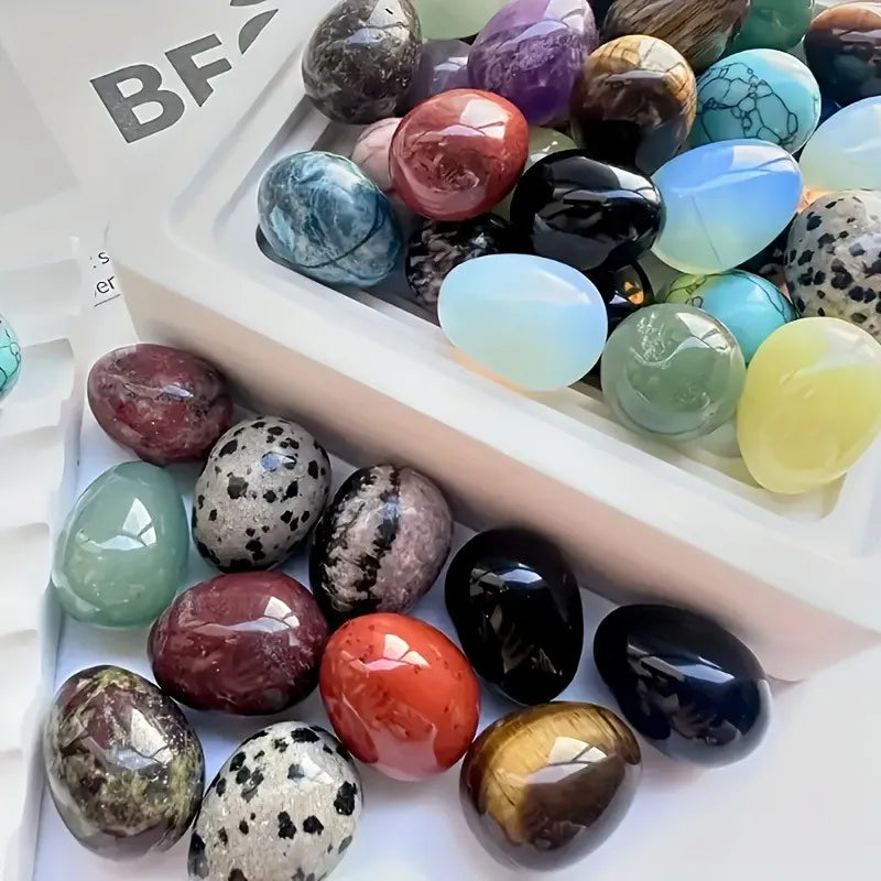 12-Piece Polished Crystal Egg Stones
