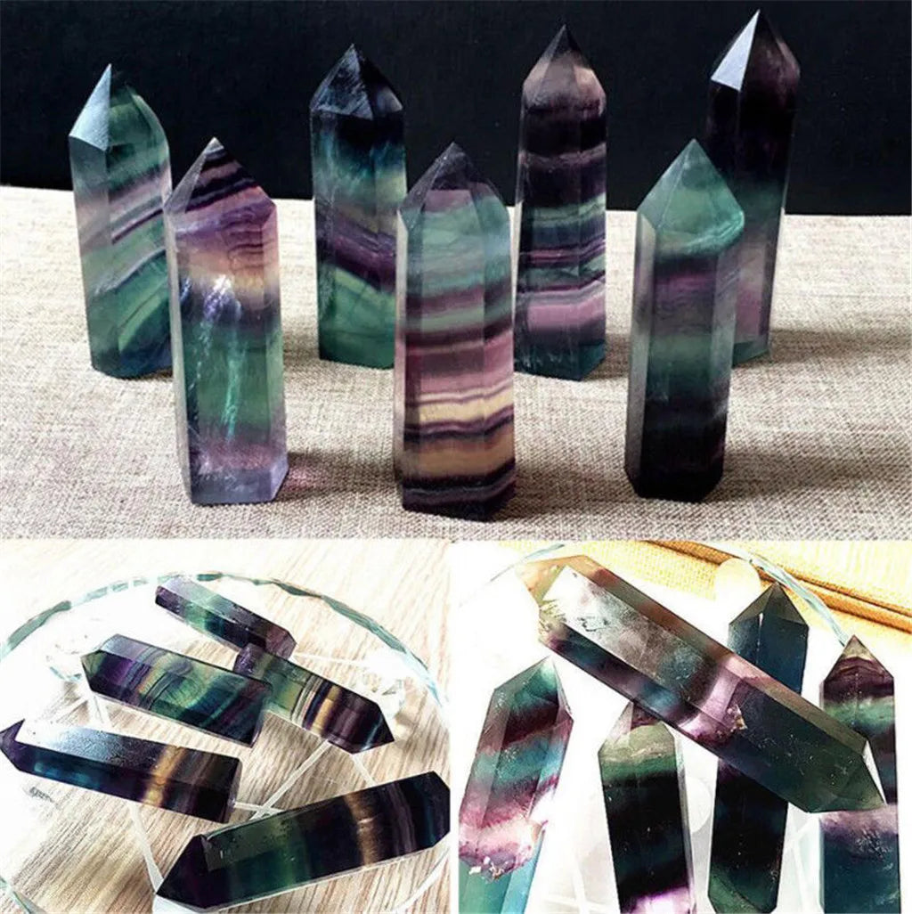 Natural Colorful Fluorite Crystal Point