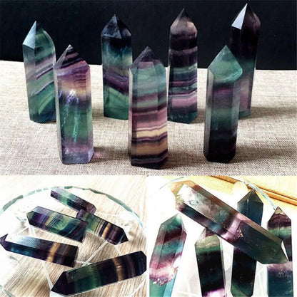 Natural Colorful Fluorite Crystal Point