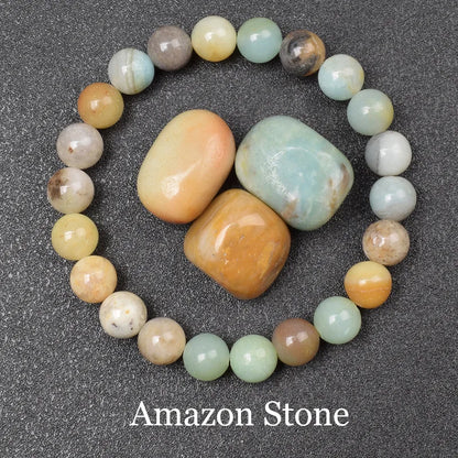 Blue Apatite Natural Stone Bead Bracelet