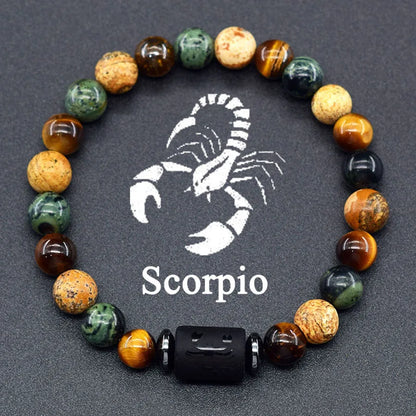 Zodiac Tiger Eye Hematite Bracelet