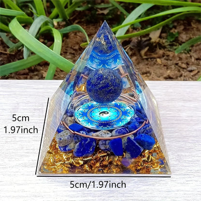 Natural Lapis Lazuli Orgone Pyramid