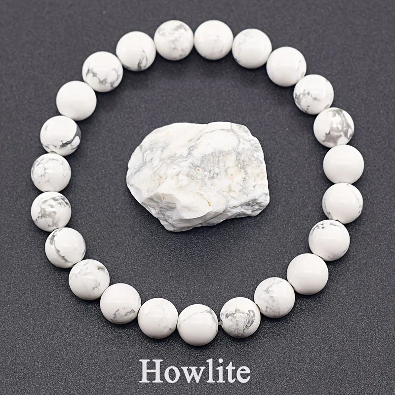 Blue Apatite Natural Stone Bead Bracelet