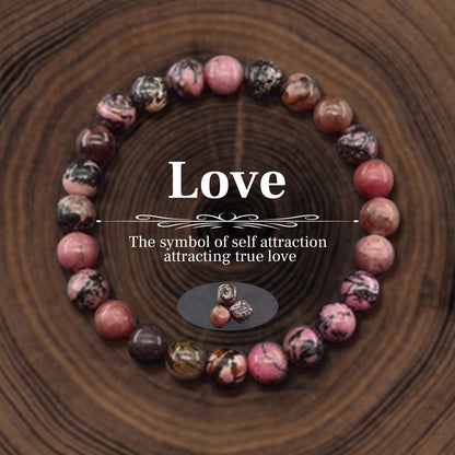 Natural Stone 8mm Beaded Elastic Bracelet