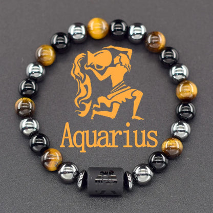 Zodiac Tiger Eye Hematite Bracelet