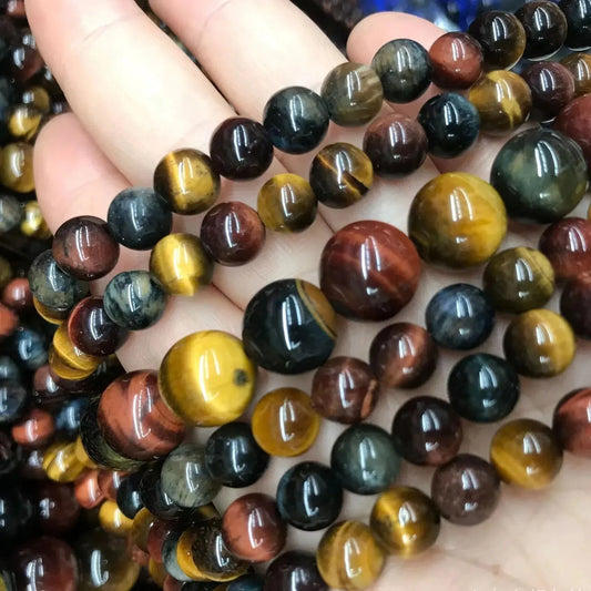 Color Tiger Eye Natural Stone Beads