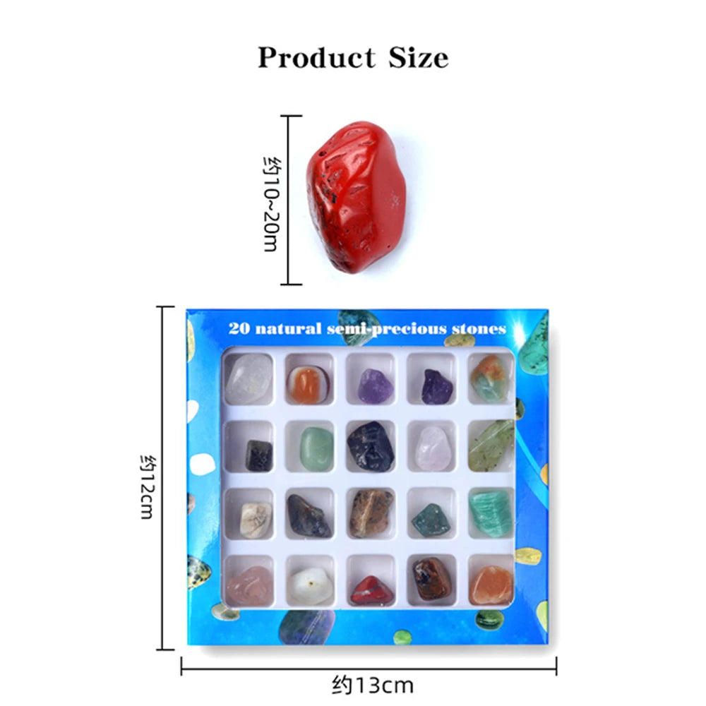 20-Piece Crystal Chakra Gemstone Set
