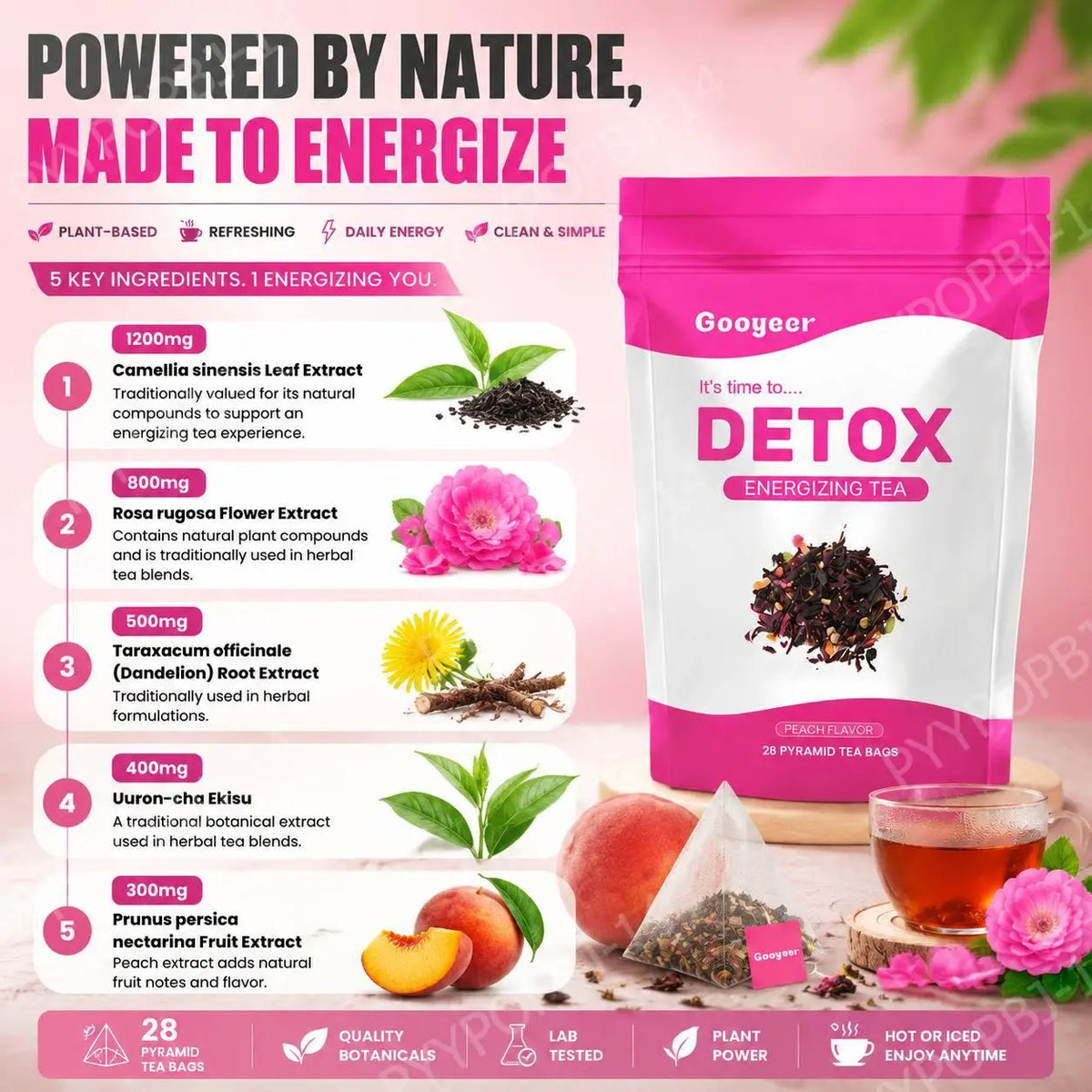 Peach Energizing Tea Bags