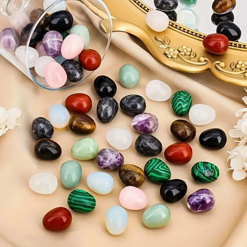 12-Piece Polished Crystal Egg Stones