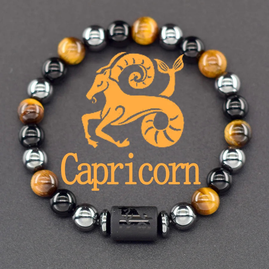 Zodiac Tiger Eye Hematite Bracelet