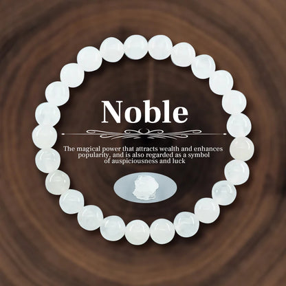 Natural Stone 8mm Beaded Elastic Bracelet