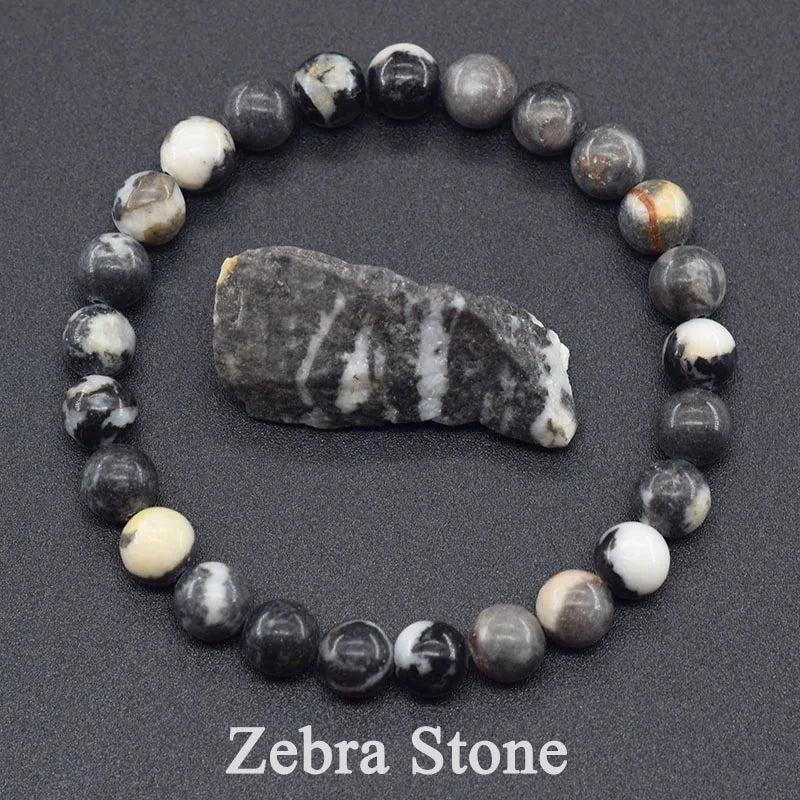 Natural Lapis Lazuli Beaded Elastic Bracelet