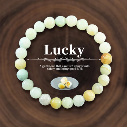 Natural Stone 8mm Beaded Elastic Bracelet
