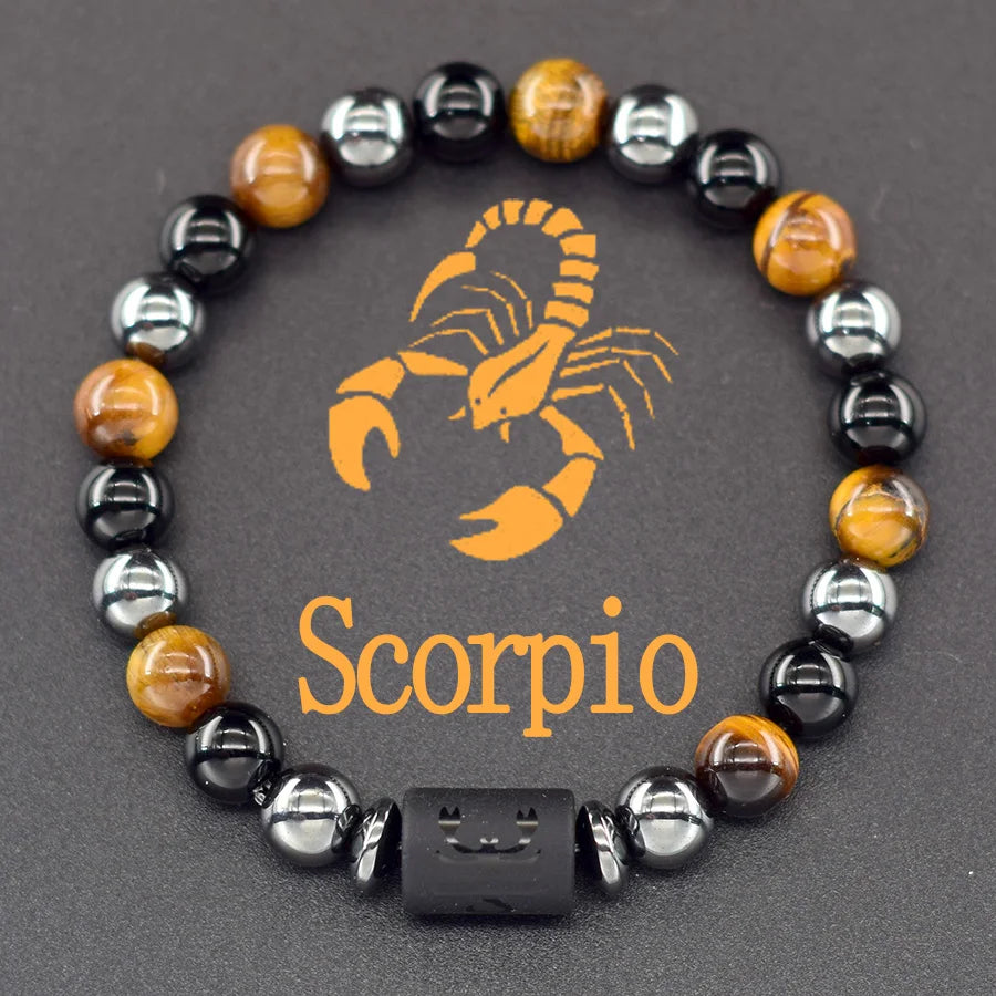 Zodiac Tiger Eye Hematite Bracelet
