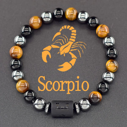 Zodiac Tiger Eye Hematite Bracelet