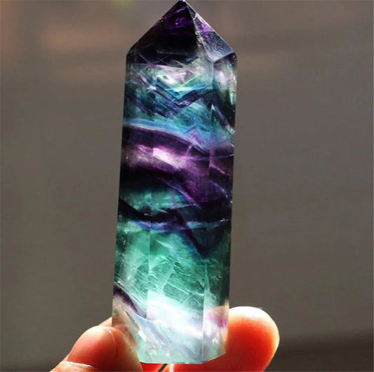 Natural Colorful Fluorite Crystal Point