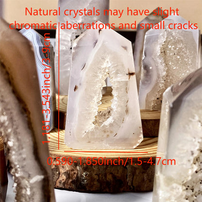 Natural Geode Agate Crystal Point
