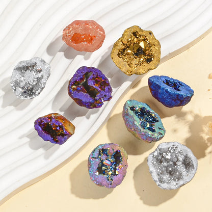 Titanium Coated Natural Crystal Cluster Set