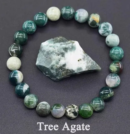 Blue Apatite Natural Stone Bead Bracelet