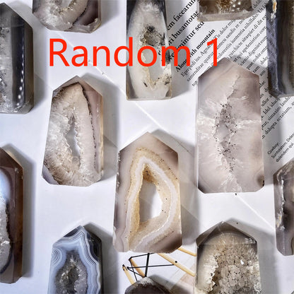 Natural Geode Agate Crystal Point
