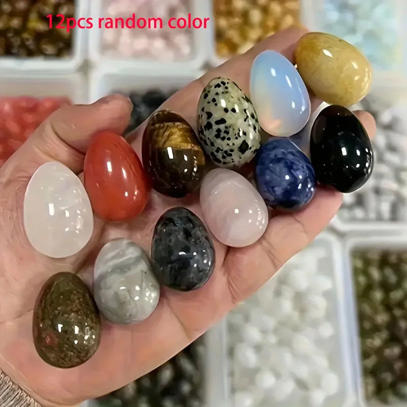 12-Piece Polished Crystal Egg Stones